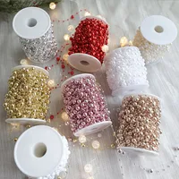 10/30m Christmas Decoration Bead String Garland Artificial Plastic Beads Trim Garland Decor For Party Wedding New Year Xmas 2025