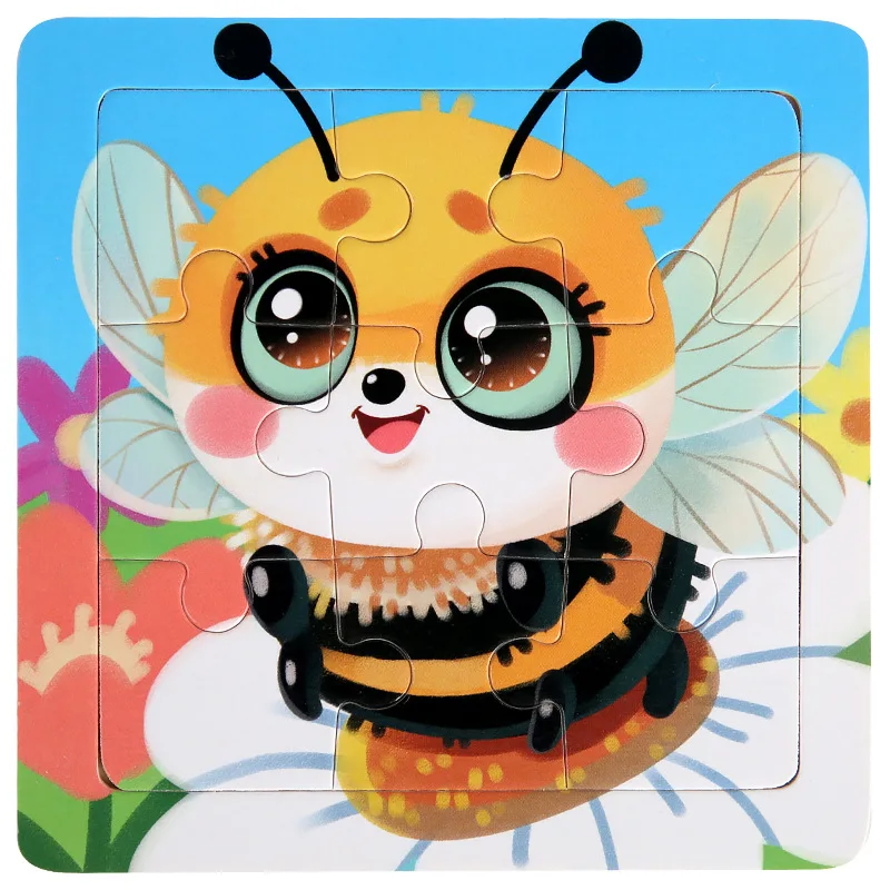 Children's Educational Wooden 3D Puzzle - Cartoon Animal & Traffic Themed