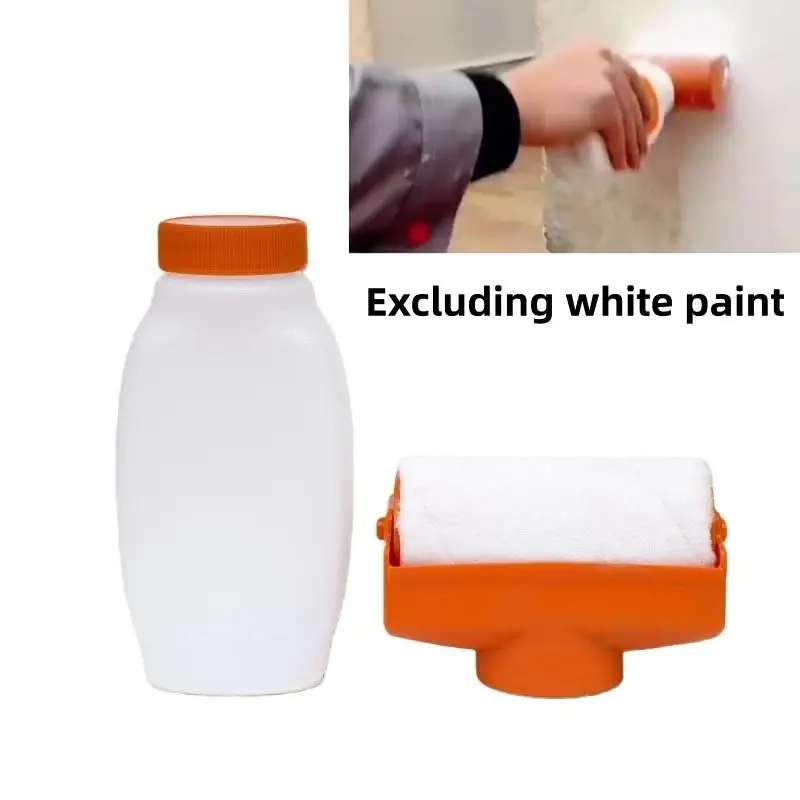 Reusable Wall Repair Touch-Up Tool - 350ml Plastic Bottle Paint Roller Brush For Water Based Latex Paint DIY Home Repair Accs