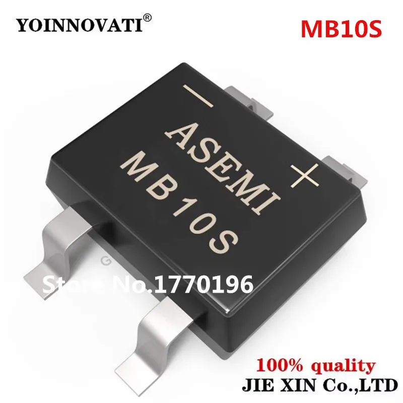 

50PCS MB10S SOP-4 1000V 0.5A bridge rectifier new original