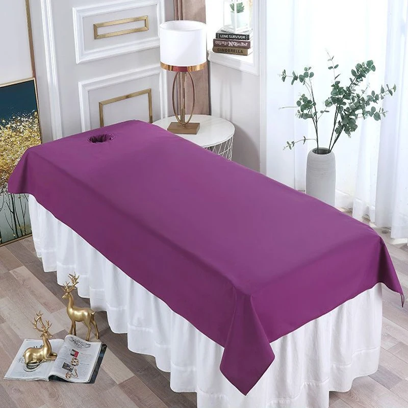 Beauty Salon Bed Sheet Waterproof Oil Resistant Breathable Perforated Flat for Spa Clubs