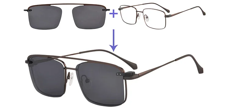 SHINU Gläser Mit Clip Brillen Männer Myopie Progressive Brillen Clip Auf Sonnenbrille Polarisierte Clip Angepasst – Detail 23