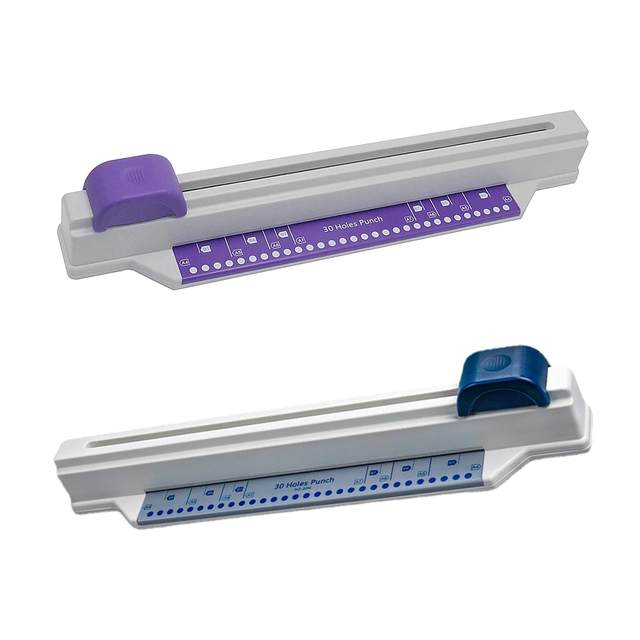 30 Hole Puncher Hand Push Hole Puncher Manual Convenient Handheld Desktop Hole Pouch A4 Paper Puncher for Classroom Office