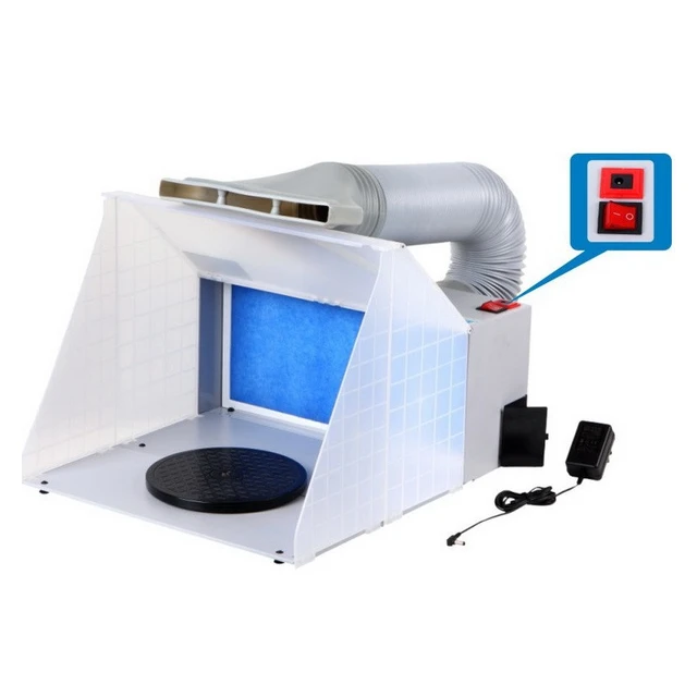 Airbrush Spray Booth with Turn Table Foldable Exhaust Filter Extractor Set Paint  Booth for Model Crafts Painting 100‑240V - AliExpress