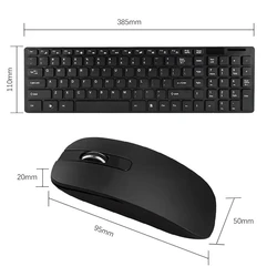 Ultra - Thin Wireless Keyboard and Mouse Set - Englih (Black set)