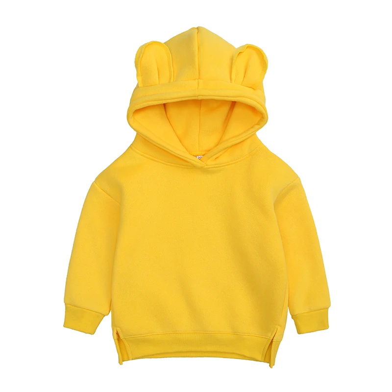 Amarillo - Con Capucha - Sudadera cálida manga larga para niños