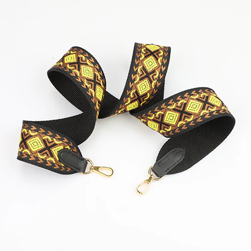 Handmade The 2inch Wide Coloured Jacquard Webbing Shoulder Bag Strap,Accessories for handbags,bag strap replacement