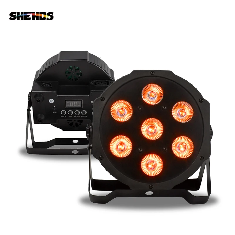 LED 7x18W RGBWA+UV Par Light with DMX512 6in1 Stage Light Wash Effect DJ Disco Mini Led Spotlighting 10W led light disco light led stage light mini led stage light 1PCS