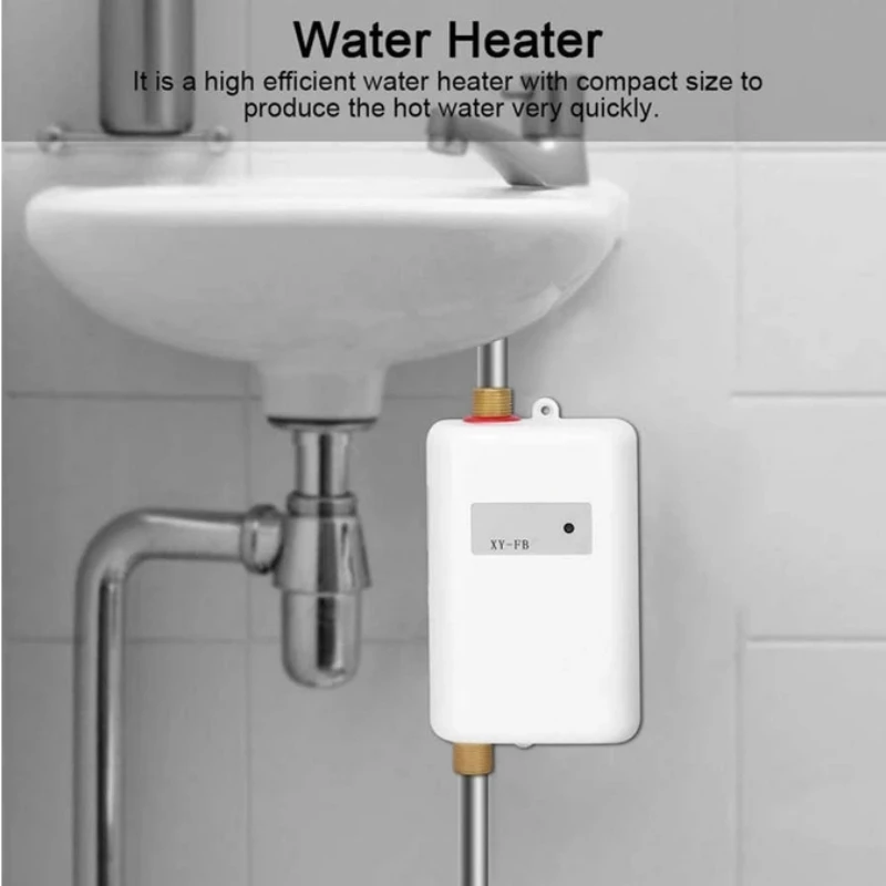 

Instant Water Heater Mini Electric Instant Water Heater Under Sink with LCD Display for Home Kitchen Washing Hot Cold Dual-use