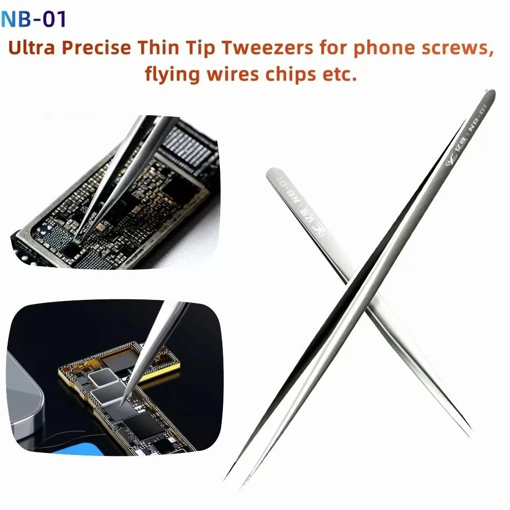 Handle Polish Tweezers Industrial Pinzas Phone Repair Tools Precise Tip Electronic PCB Motherboard Soldering Tweezer Hand Set