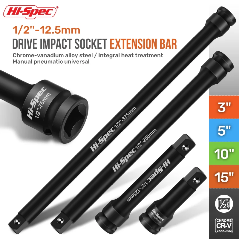1Pcs Impact Socket Extension Bar In Cr-V Steel With Lengths Of 3", 5", 10" 15"For Effective Auto Repair Tools