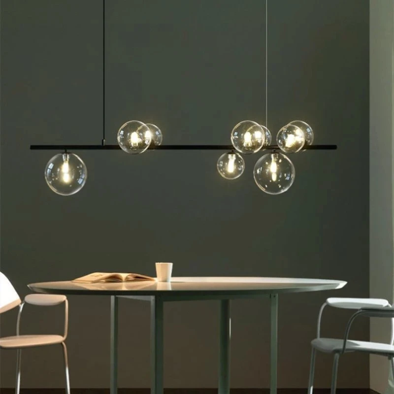 Clear Glass Bubble LED Chandelier Hall Parlor Lighting Fixtures Restaurant Bedroom Modern Hanglamp Cord Adjustable G9 Loft Deco led chandelier art lighting fixtures