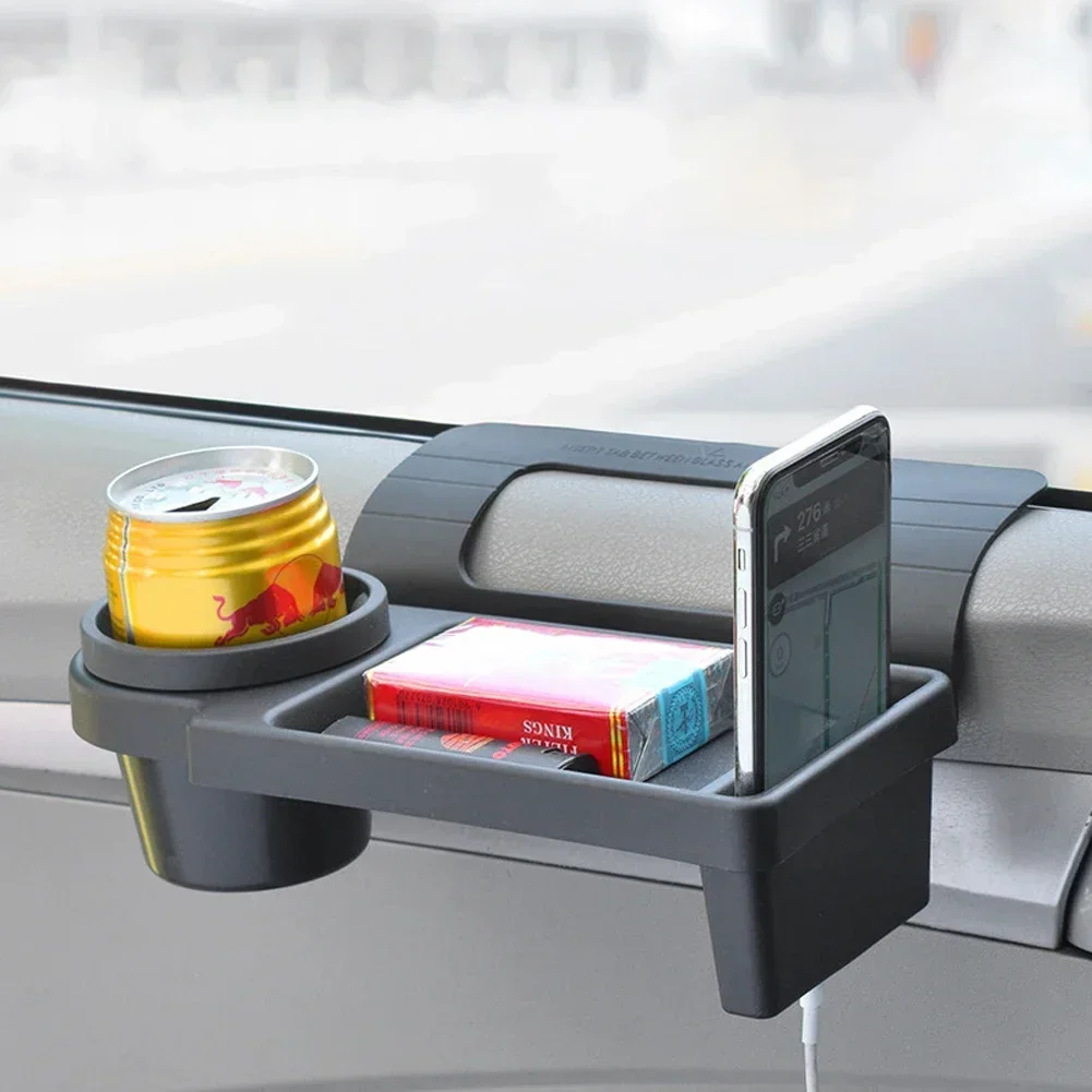 Car Side Door Storage Box with Cup Holder and Phone Slot