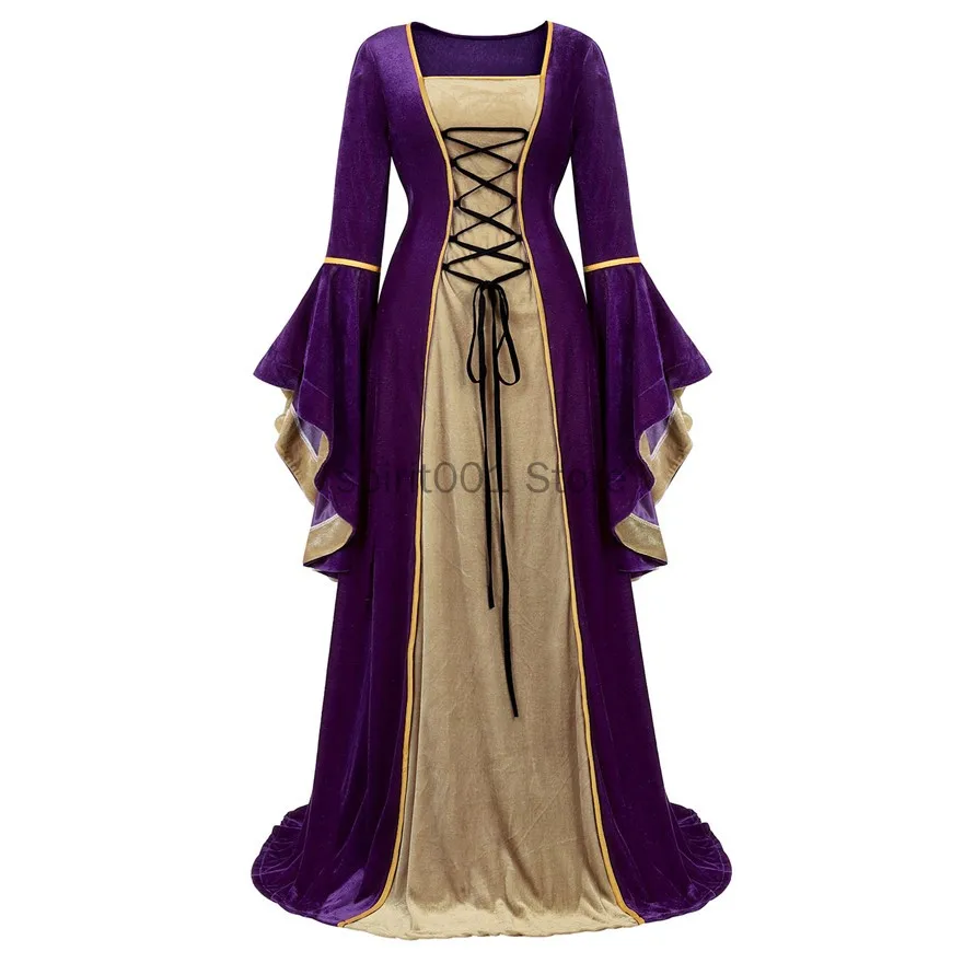 Vestido De Baile Medieval Renacentista Para Mujer, Disfraz Victoriano De Hada Vestido Vintage Irlandes Campesino Vestido Largo Retro Vestido De Baile Medieval Renacentista Para Mujer, Disfraz Victoriano De Hada Vestido Vintage Irlandes Campesino Vestido Largo Retro