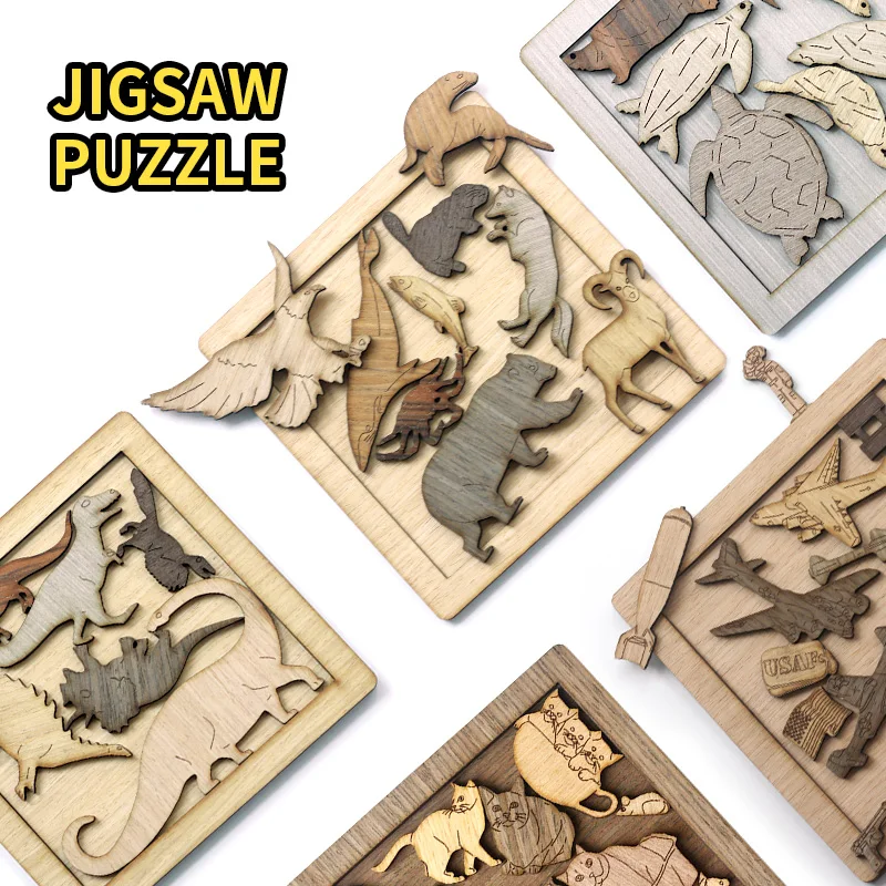 Puzzle Rond En Bois De 50/60 Pièces Pour Enfants De 3 À 7 Ans, Jouets  Éducatifs Pour Garçons - Énigmes - AliExpress