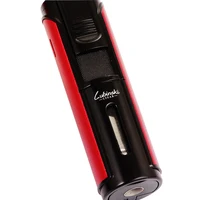 Strip Shape Butane Gas Cigar Lighter Lubinski Windproof 5 Flame Jet Torch Lighter Pocket Metal Cigarette Briquet Cigar Accessory 2