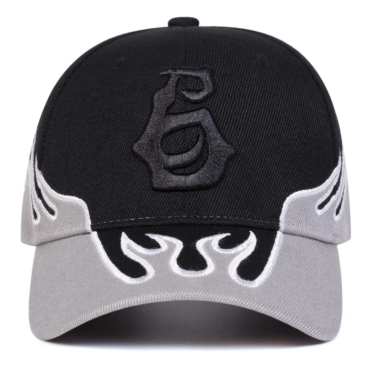 Unisex Baseballkappen mit Flammen-Stickerei und Buchstaben, Frühling Herbst Outdoor Verstellbare Freizeithüte Sonnenschutzkappe Sportmütze – Detail 4