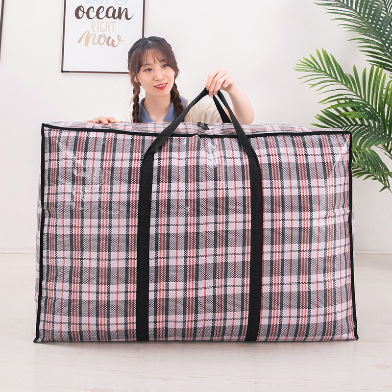 Extra large hand-held folding travel bag thickening large capacity waterproof luggage storage bag, moving packing  woven bag