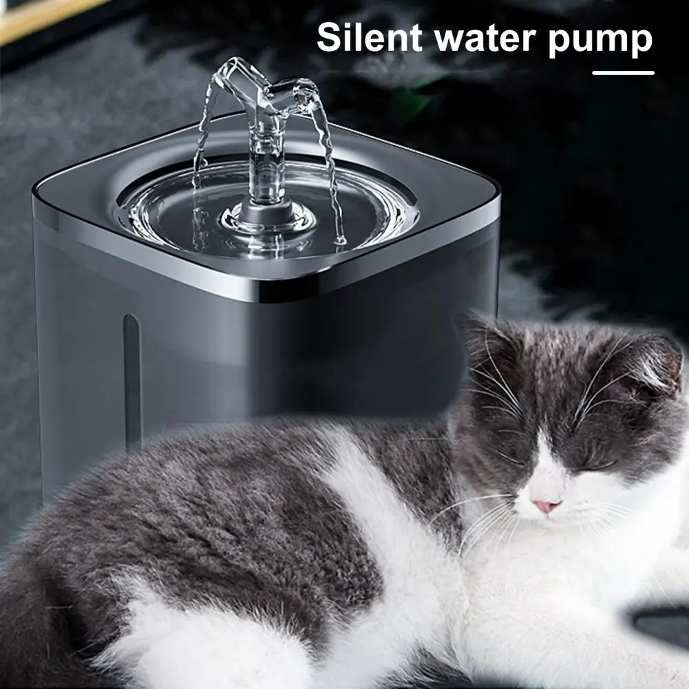 

Автоматический водяной фонтанчик для домашних животных, бесшумный дозатор воды с датчиком и интеллектуальным обнаружением для домашних животных, товары для кошек