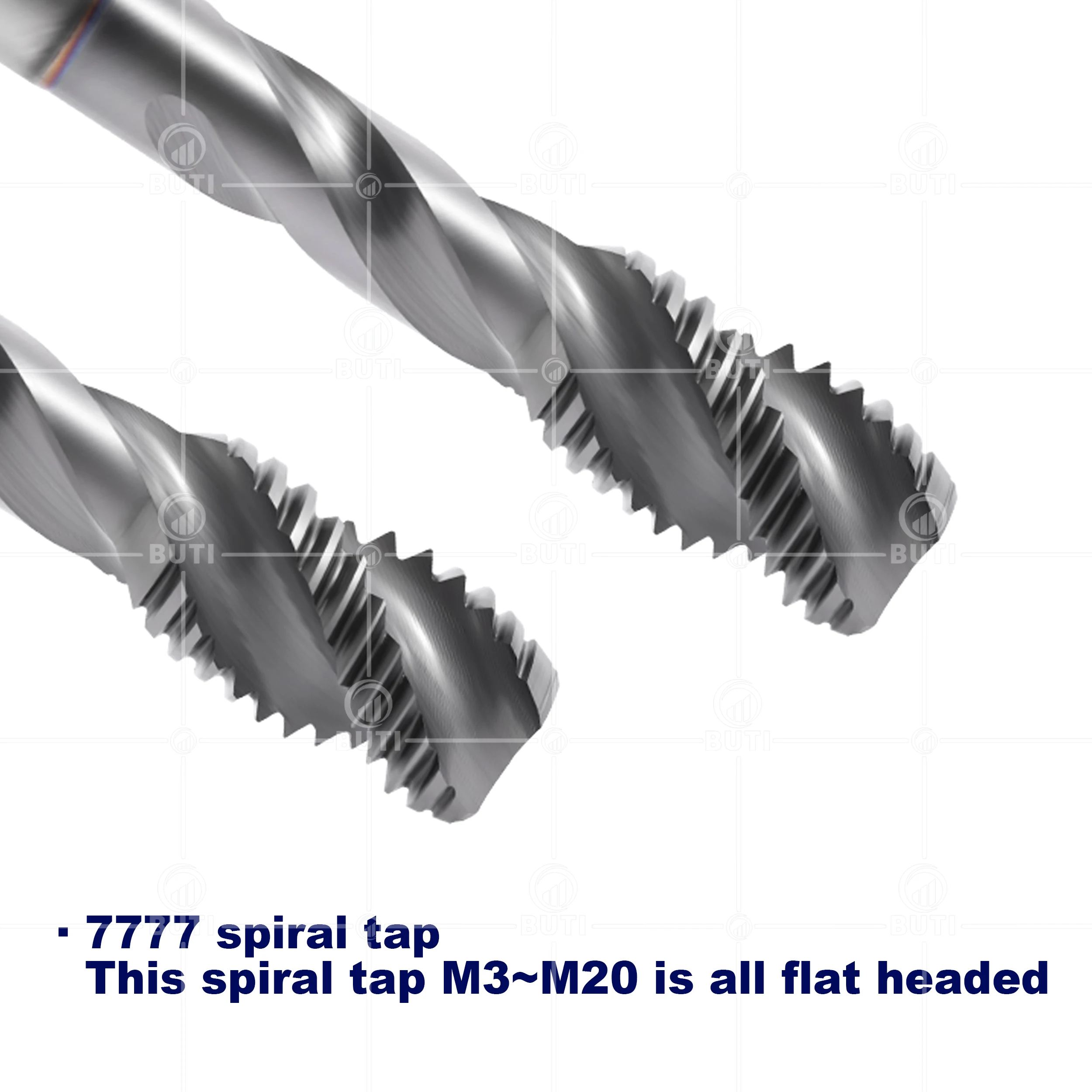 CNC 스테인리스 스틸 나선형 탭 및 팁 탭, 고강도 코발트 함유 탭, 7777/7778 시리즈, M3 x 0.5, M4 x 0.7, M20 x 2.5