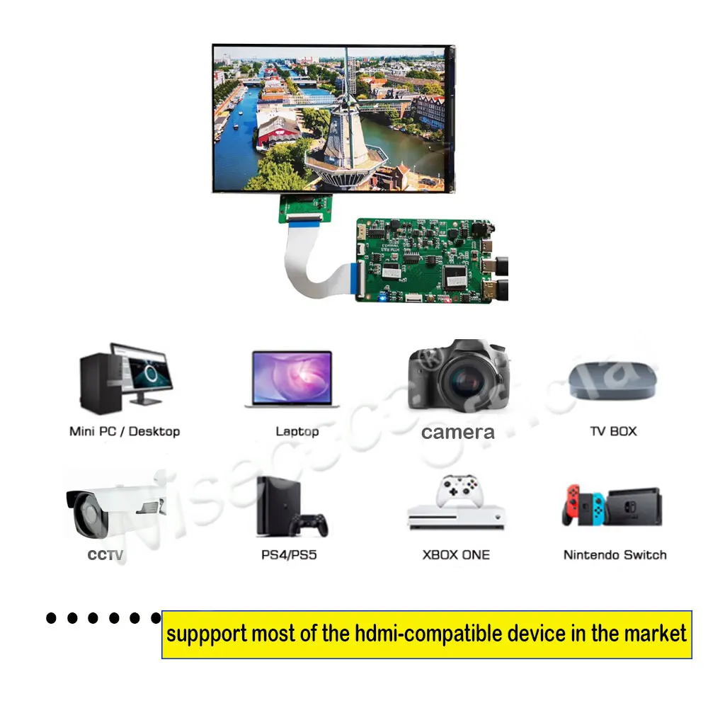 Wisecoco Polegada Ips Display 1920x1200 Tft Lcd Raspberry pi Suporte Caixa de tv Consola de Jogos Canera Ps4 Mipi 60hz Placa Controlador - Imagem 4
