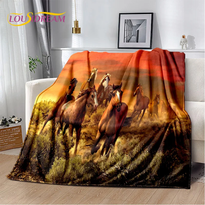 

Horse Animal Pentium Gallant Steed Blanket,Soft Throw Blanket for Home Bedroom Bed Sofa Picnic Travel Office Cover Blanket Kids