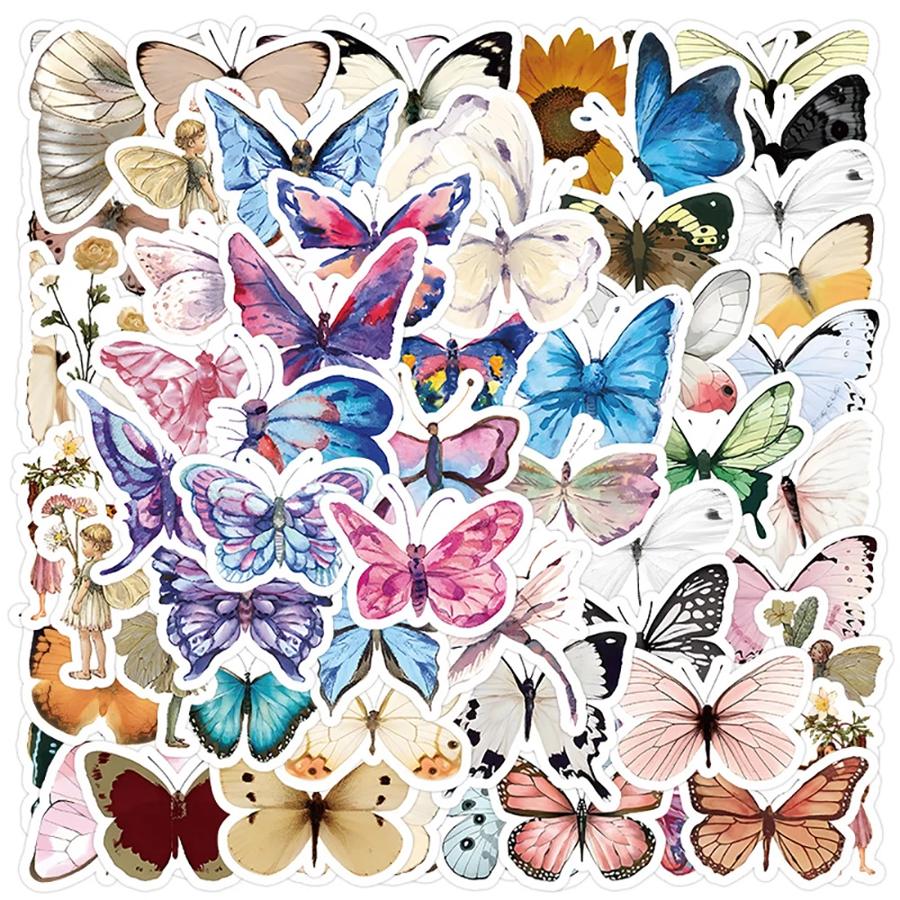 

10/30/60PCS Butterfly Animal Cartoon Cute Stickers Decals DIY Fridge Phone Suitcase Laptop Notebook Car Wall Funny Sticker Gift