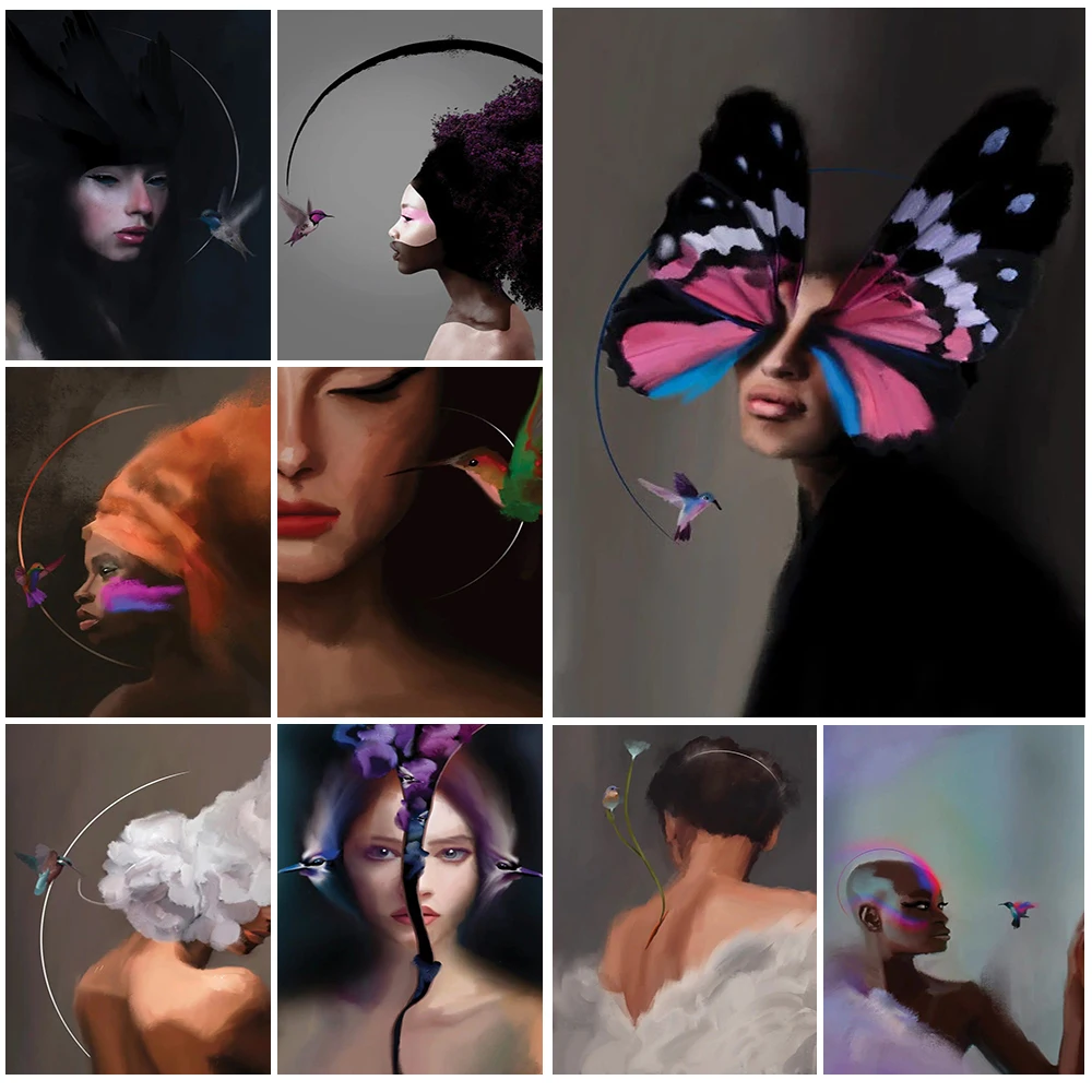 

Abstract Woman Portrait Posters Modern Sexy Girl Wall Art Canvas Painting Home Decor Wall Pictures For Living Room Unframed