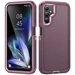 Luxury 3-in-1 Armor Bumper Hard Protective Phone Case for Galaxy A36 (PURPLE)