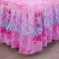 1PC Printed Bedding Set Soft Bed Skirt Bedspread Full Twin Queen King Size Bed Sheet Mattress Cover WithLace Without Pillowcases 3