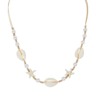 1 piece of resin shell necklace for vacation beach wind, turquoise, starfish, woven choker necklace - Image 3