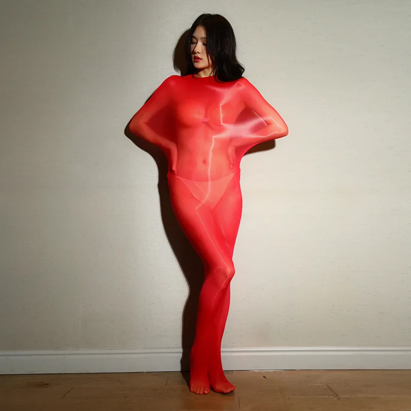 

Блестящий Прозрачный женский комбинезон, бесшовный костюм Zentai