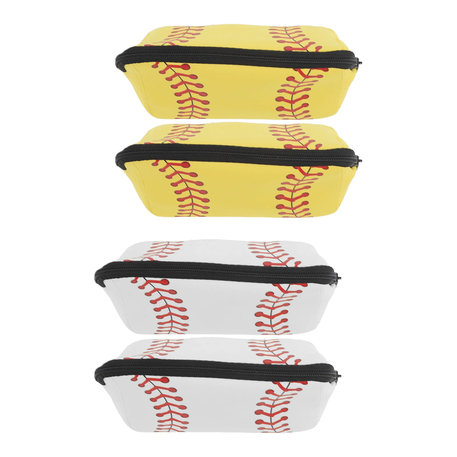 Baseball Pouch Bag Baseball Print Makeup Bag Waterproof Neoprene Zipper Design Compact Versatile for Outdoor