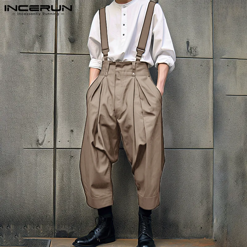INCERUN-monos-de-estilo-coreano-para-hombre-monos-informales-de-Color-s ...