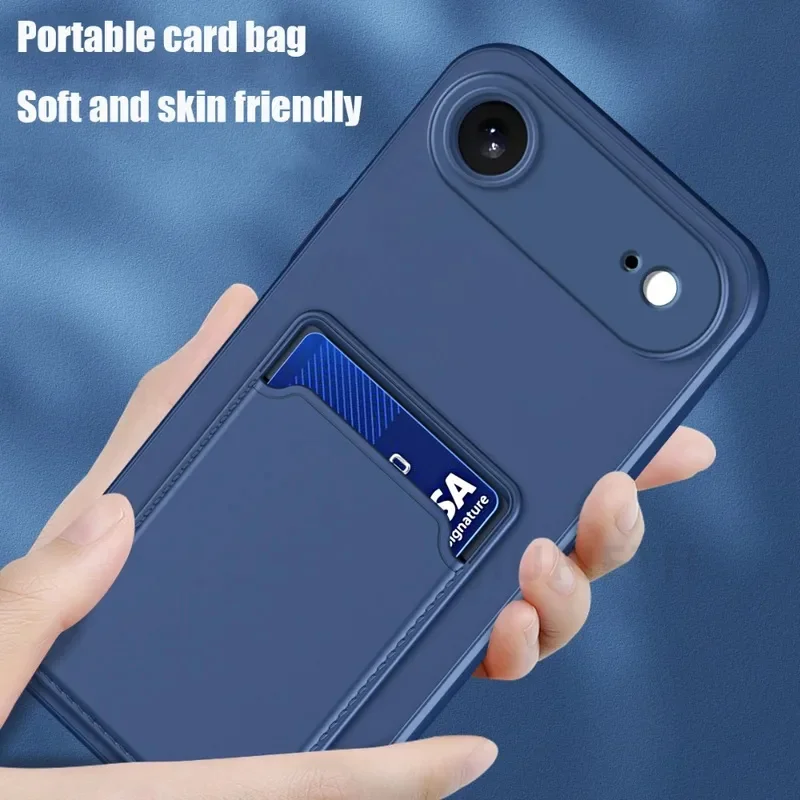 Shockproof Silicone Card Holder Wallet Phone Case - Soft and Durable Protector Cover