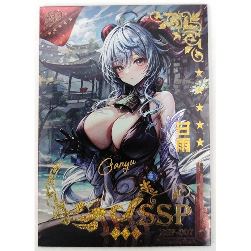 Anime Goddess Story Kamado Nezuko Yae Miko Rem Ganyu Nami Uta Raiden Shogun Collectible Card Toys Christmas Birthday Gifts