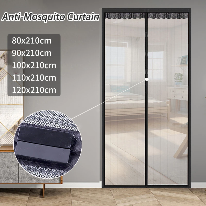 Summer Mosquito Door Curtain Magnetic Window Door Screens Home Kitchen Living Room Bedroom Anti-mosquito Mesh Gauze No-Punch