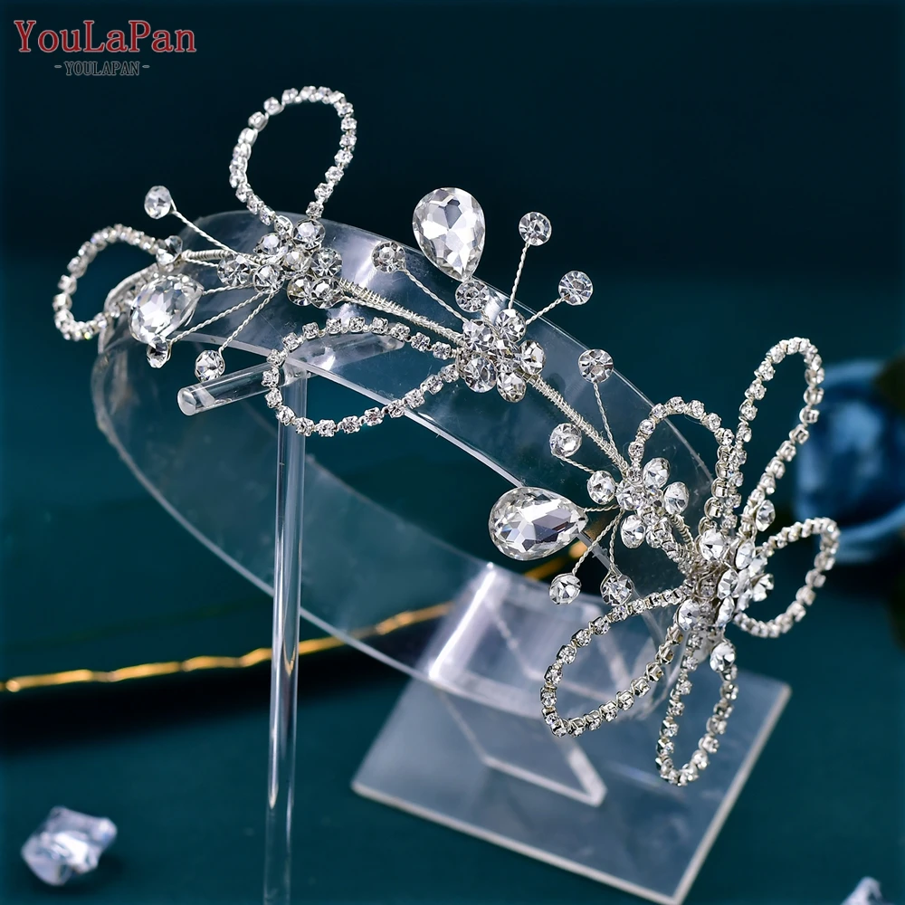 YouLaPan Rhinestone Hair Ornament Bride Headband Crystal Hair Wear Wedding Bridesmaid Headwear Women Dancing Party Jewelry HP574 youlapan hp242 handmade 39cm bridal hair jewelry crystal long bride headband hair vine headpiece tiara wedding hair accessories