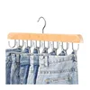 New Solid Wood Underwear Hanger Multi-Functional Household Sling Belt Tie Hook Non-Slip Wooden Storage Rack 4
