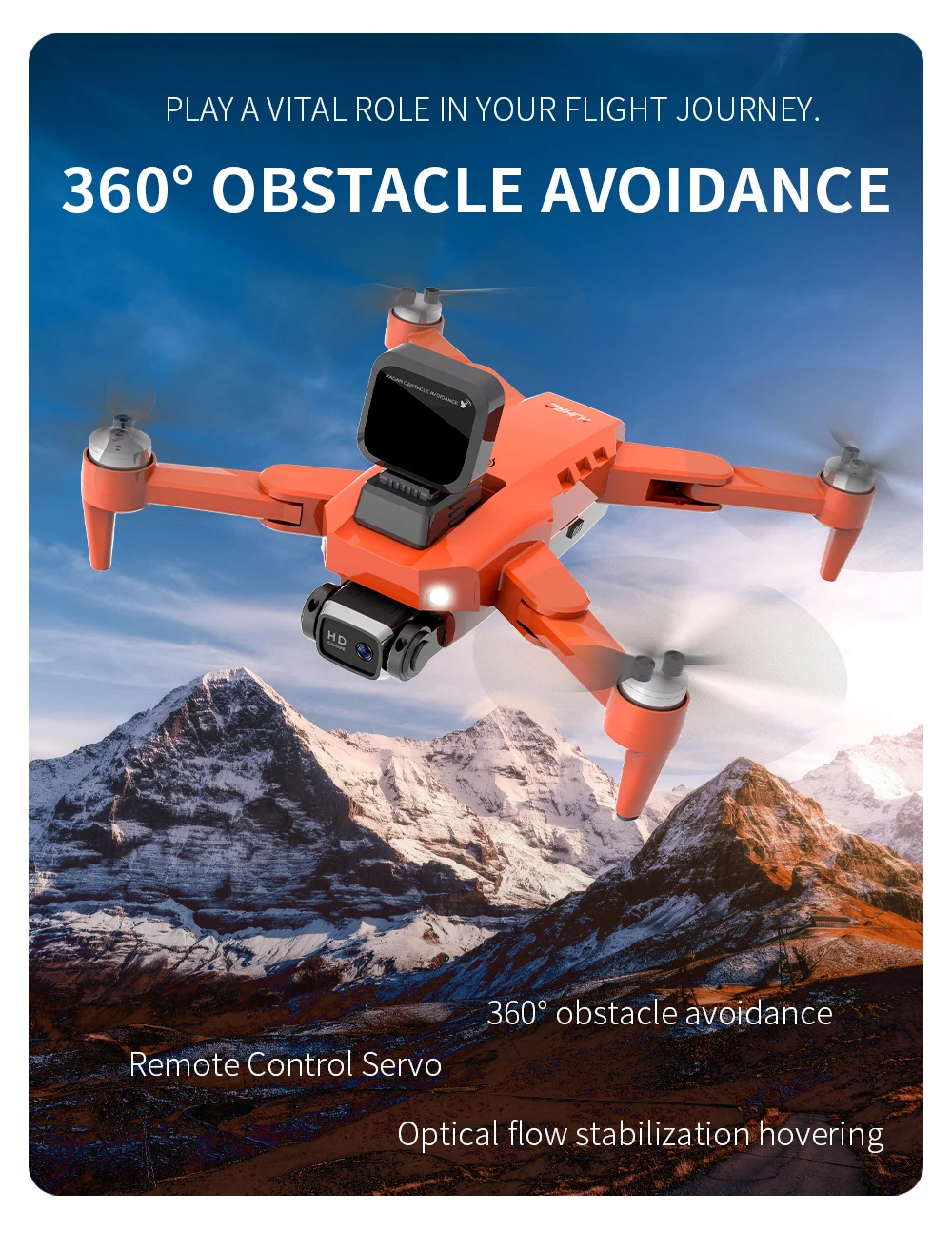 HJ40 Drone, 3609 OBSTACLE AVOIDANCE Remote Control Servo Optical flow