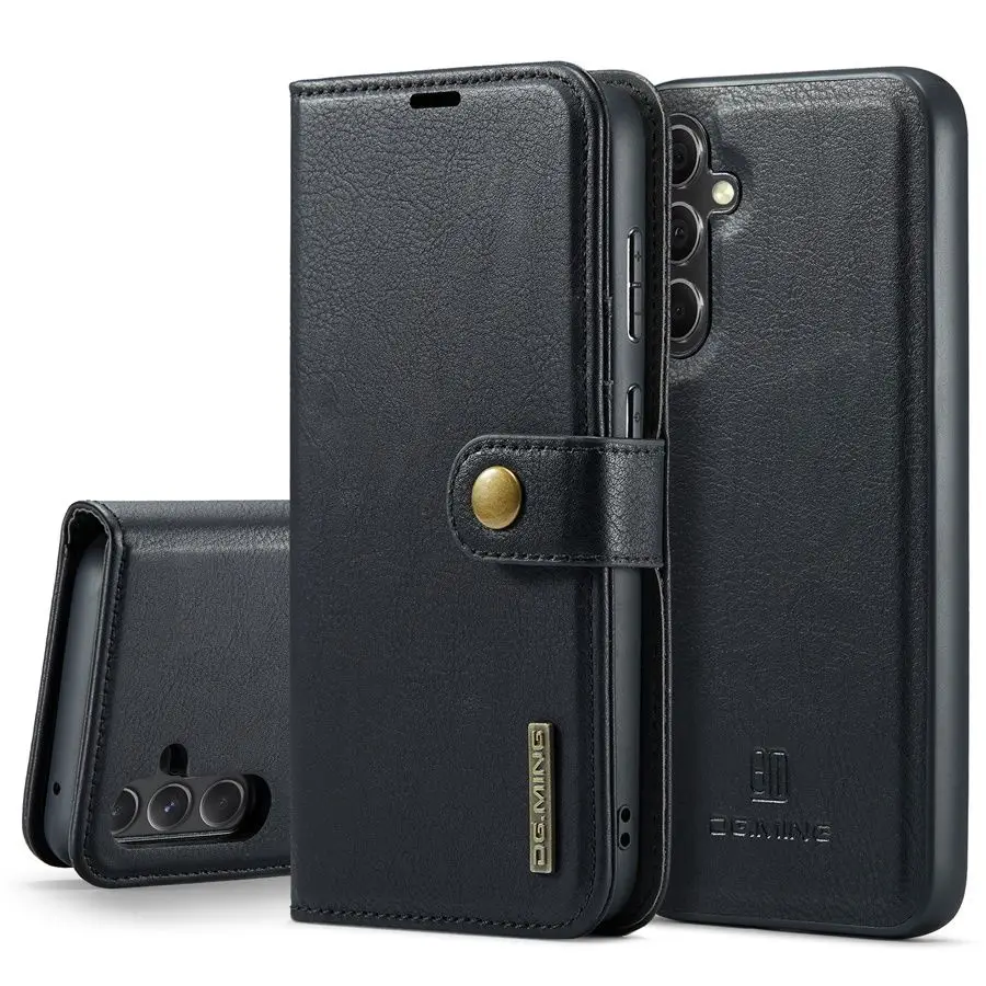 Detachable Magnetic Leather Wallet Case with Removable Flip Cover