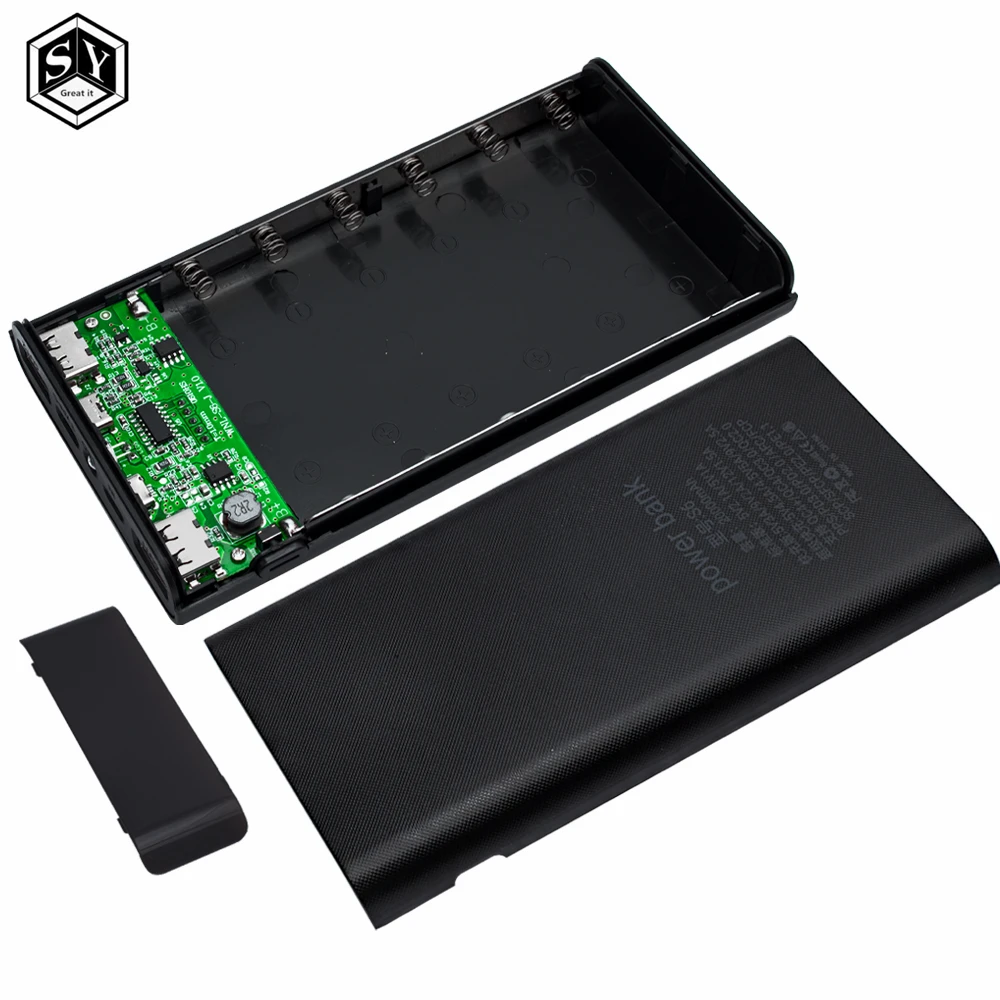 Zunate Power Bank Fai Da Te Con Display LCD – Case Per 10 Batterie 18650, Ricarica Rapida 22.5W, Doppia USB, Ingressi Micro E Tipo C - 3