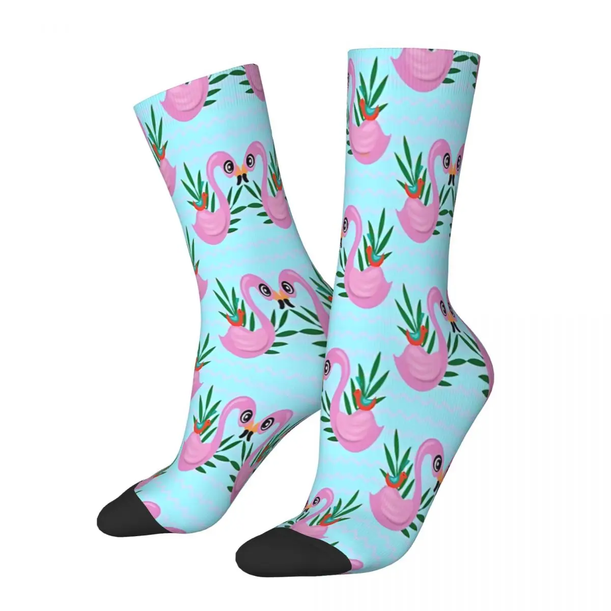 

WEAVES AND Flamingos Socks Gym 3D Print Boy Girls Mid-calf Sock