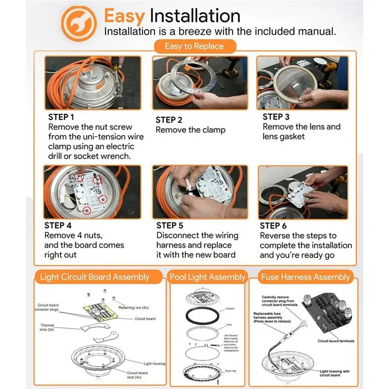 펜테어 인텔리브라이트 5G 컬러 LED 풀 조명 2세대 2010-7월용 HOT 619818Z LED 라이트 엔진 보드 키트