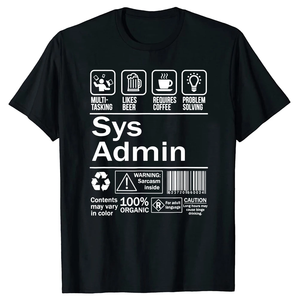Men's Cotton T-shirt For System Administrators Graphic Design_voghion.com