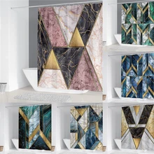 

Luxury Marble Pattern Shower Curtain for Bathroom Waterproof Polyester Bathroom Decor Bath Curtains with 12 Hooks