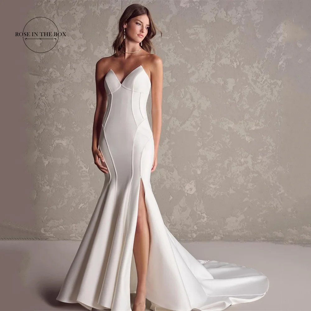 

Женское атласное платье с юбкой-годе, дизайнерское Элегантное свадебное платье до пола с пуговицами на спине, 2024