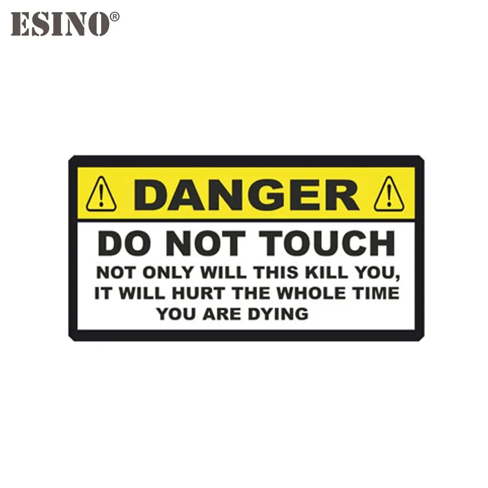 

Car Styling Creative Warning Danger Don't Touch Cartoon PVC Waterproof Car Body Sticker Pattern Vinyl