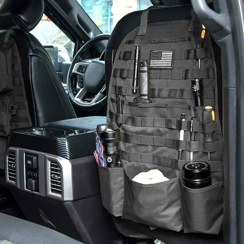 Autostoel Rugorganizer Universele Molle Stoel Rugleuning Organizer Tactische Molle Voertuig Paneel Autostoel Cover Beschermer Opbergtas