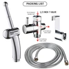 1/2inch 7/8 inch 1/4PCS Handheld Bidet Toilet Hand Faucet Sprayer Hanging Base Hook Head Hose Shower Adapter Diverter Set 4